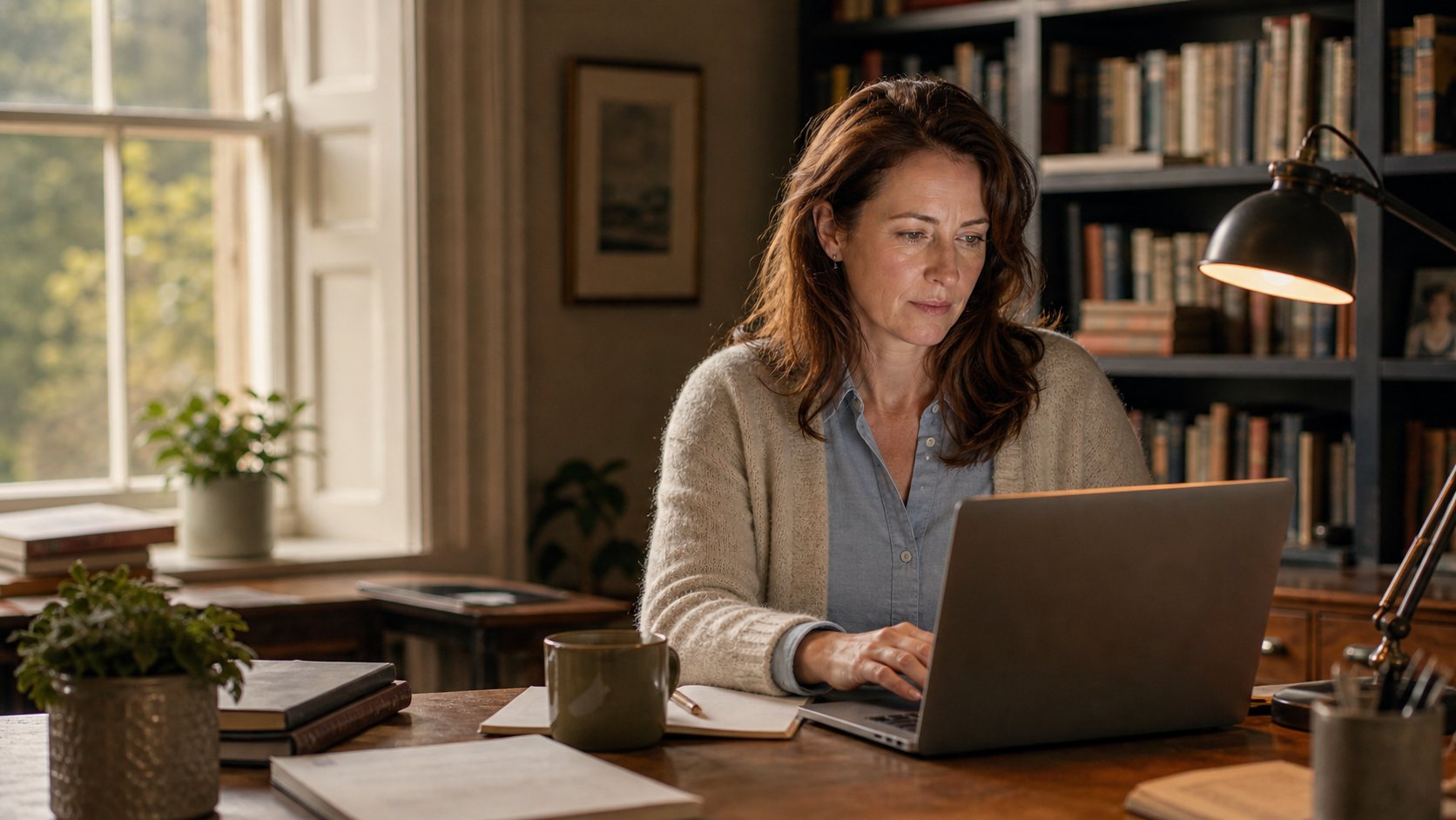 A small business owner working at a desk — taking ownership of marketing in-house